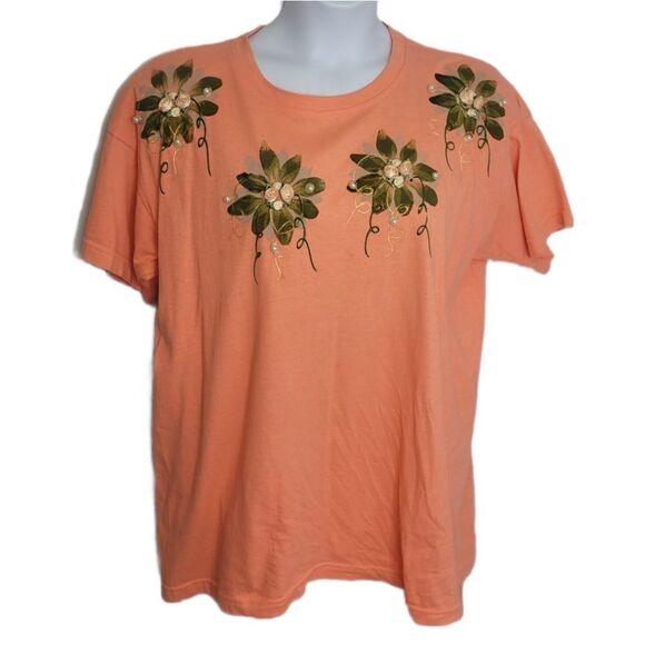 VINTAGE 90s set Cesucci hand painted tee shirt and cotton pants floral M - Picture 4 of 17